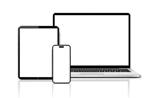 Devices preview: phone, laptop, and tablet showing the platform